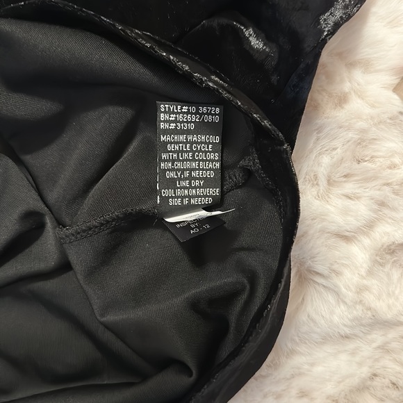 IZ Byer California Black Velvet & Organza Ruffle Gathered Asymmetrical Tank Y2K - Picture 8 of 8